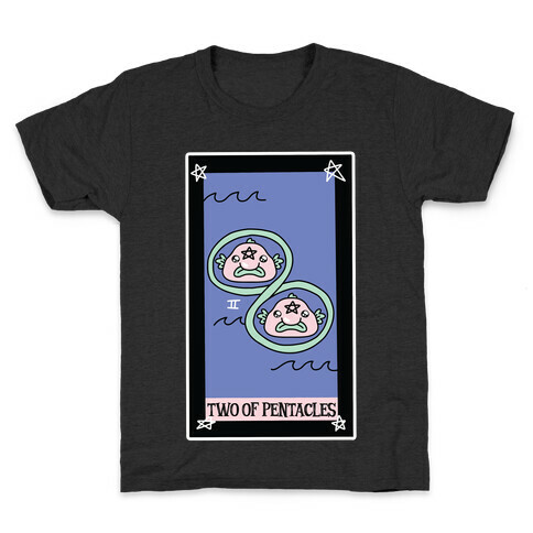 Creepy Cute Tarots: Two of Pentacles Kids T-Shirt