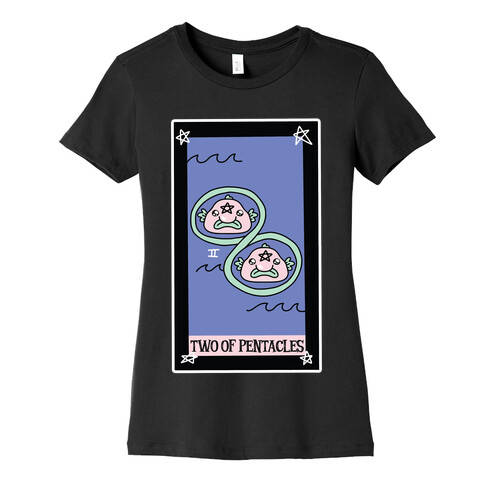 Creepy Cute Tarots: Two of Pentacles Womens T-Shirt