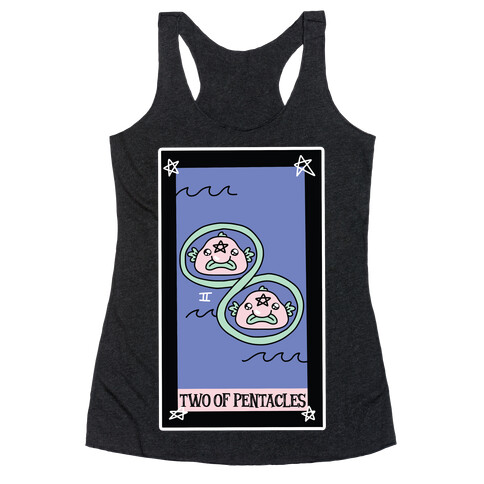 Creepy Cute Tarots: Two of Pentacles Racerback Tank Top