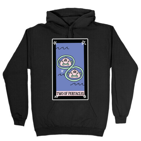 Creepy Cute Tarots: Two of Pentacles Hooded Sweatshirt