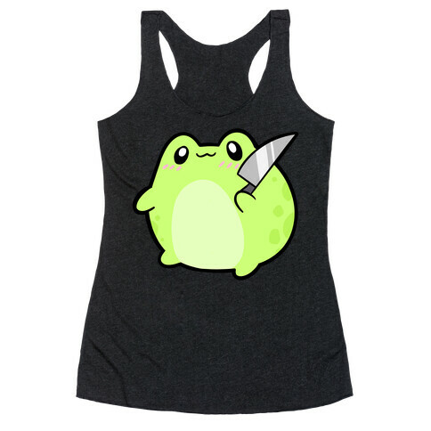 Cute Froggie With A Knife Racerback Tank Top