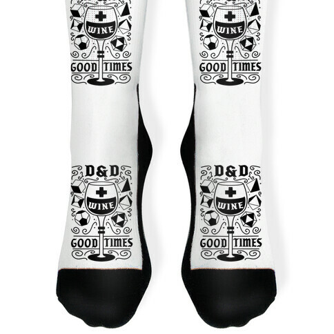 D&D + Wine = Good Times Sock