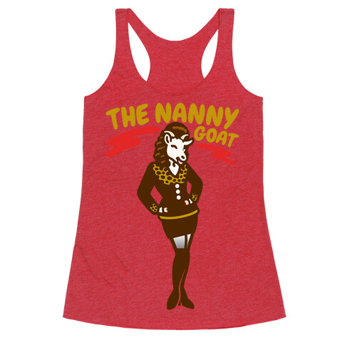 The Nanny Goat Parody White Print Racerback Tank Top