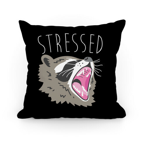 Stressed Raccoon Pillow