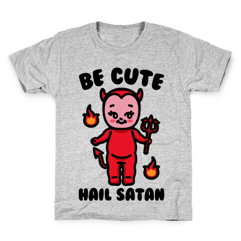 Be Cute Hail Satan Kewpie Parody Kids T-Shirt