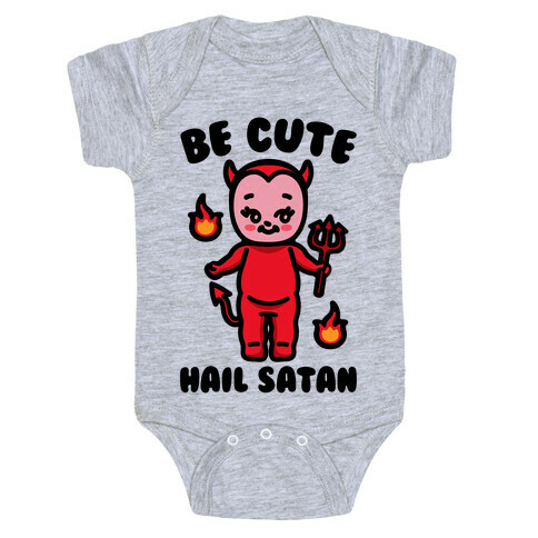 Be Cute Hail Satan Kewpie Parody Baby One-Piece
