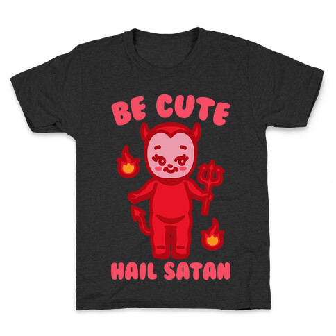Be Cute Hail Satan Kewpie Parody White Print Kids T-Shirt