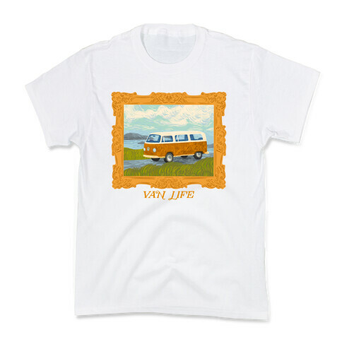 Van Life Van Gogh (with Text) Kids T-Shirt