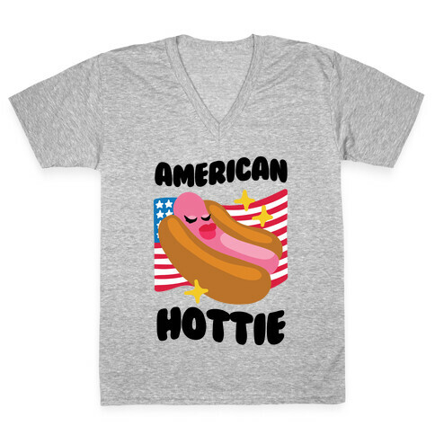 American Hottie (Hot Dog) V-Neck Tee Shirt