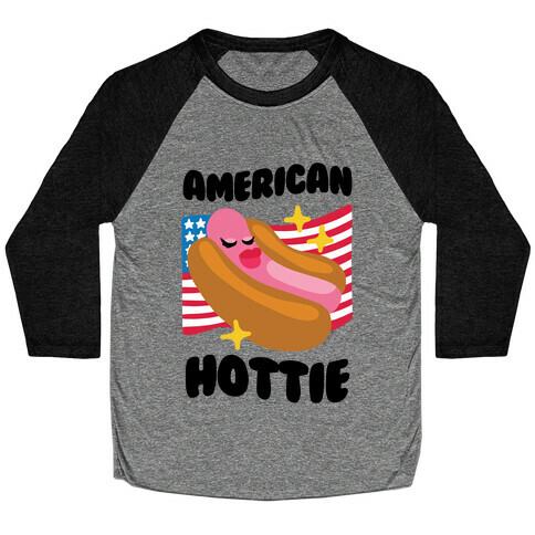 American Hottie (Hot Dog) Baseball Tee
