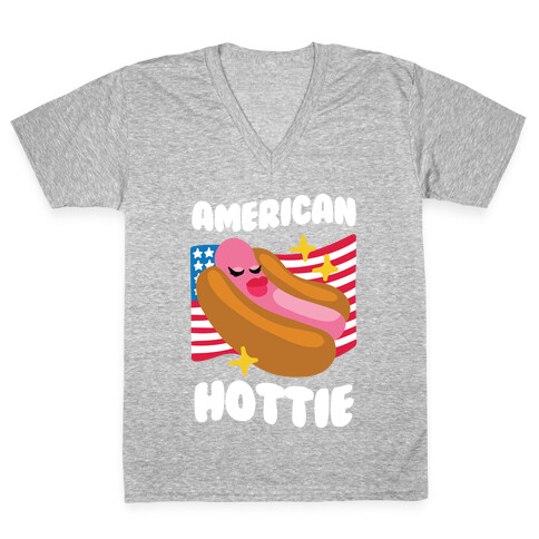 American Hottie (Hot Dog) V-Neck Tee Shirt