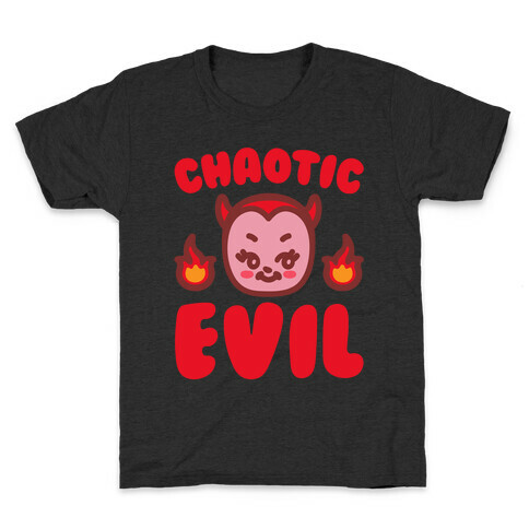 Chaotic Evil White Print Kids T-Shirt