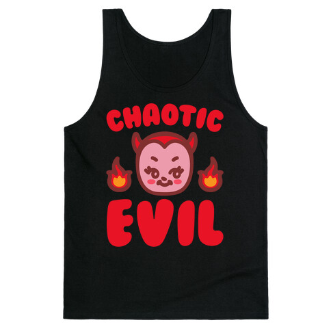 Chaotic Evil White Print Tank Top