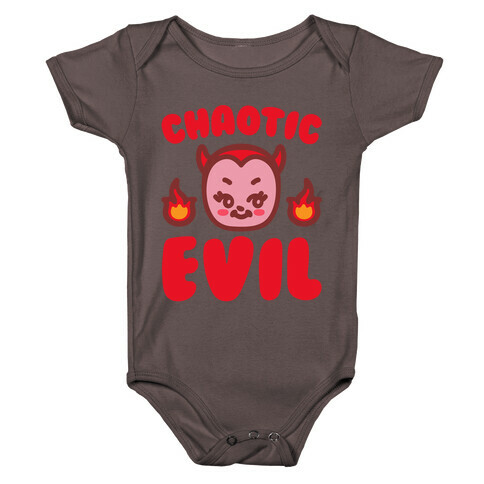 Chaotic Evil White Print Baby One-Piece