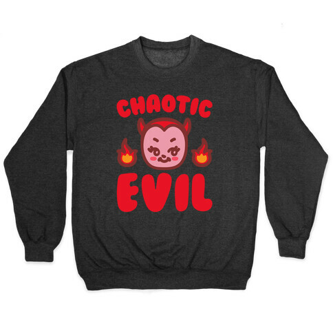 Chaotic Evil White Print Pullover