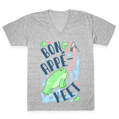 Bon Appe-YEET Frog V-Neck Tee Shirt