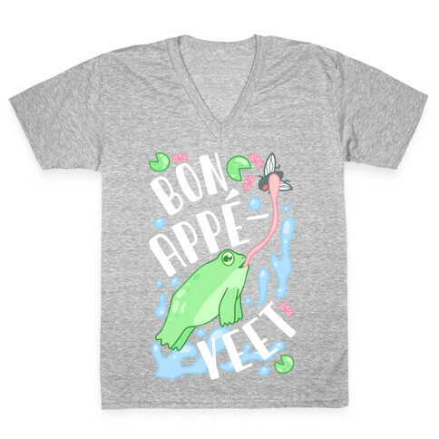 Bon Appe-YEET Frog V-Neck Tee Shirt