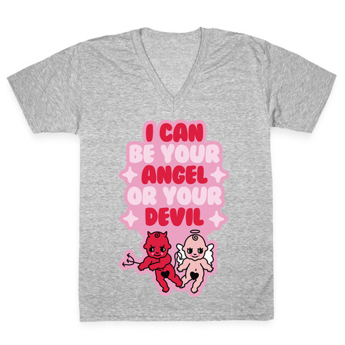 I Can Be Your Angel or Your Devil V-Neck Tee Shirt