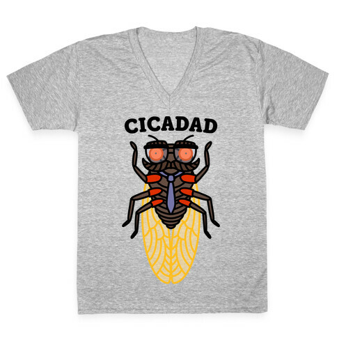 CicaDad Dad Cicada V-Neck Tee Shirt