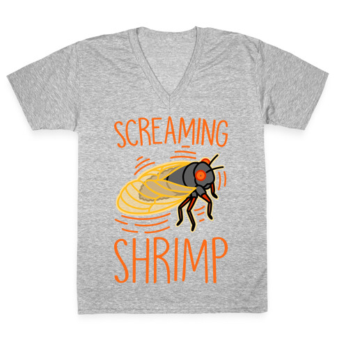 Screaming Shrimp Cicada V-Neck Tee Shirt