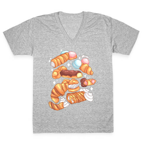 Penis Pastries Pattern V-Neck Tee Shirt