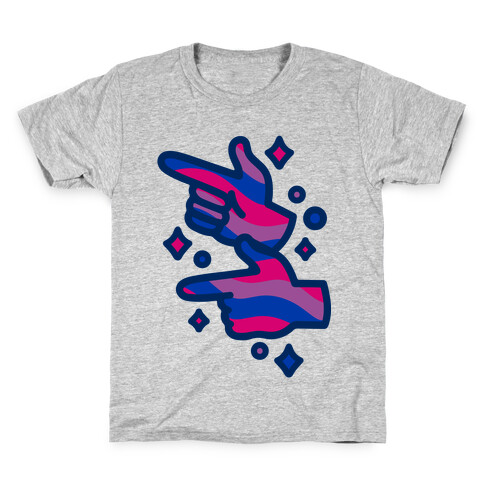 Bisexual Pride Finger Guns White Print Kids T-Shirt