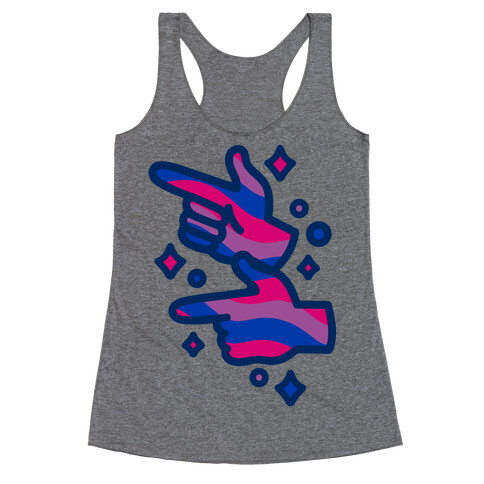 Bisexual Pride Finger Guns White Print Racerback Tank Top