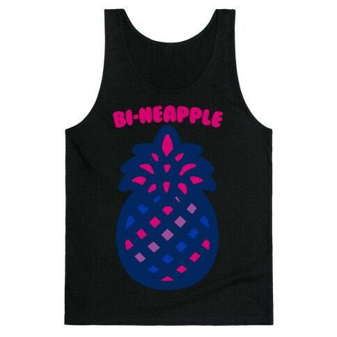 Bi-Neapple Bisexual Pride Pineapple Parody White Print Tank Top