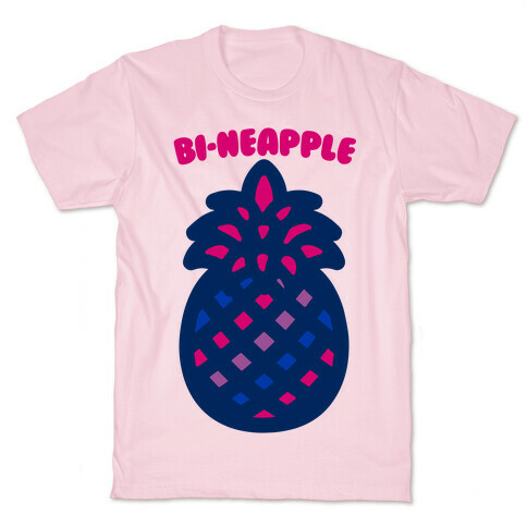 Bi-Neapple Bisexual Pride Pineapple Parody White Print T-Shirt