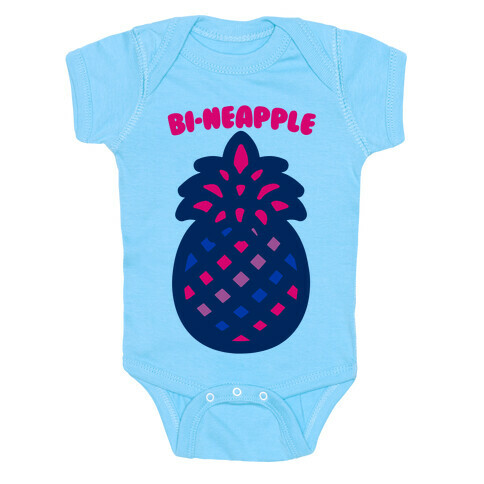 Bi-Neapple Bisexual Pride Pineapple Parody White Print Baby One-Piece
