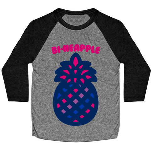 Bi-Neapple Bisexual Pride Pineapple Parody White Print Baseball Tee