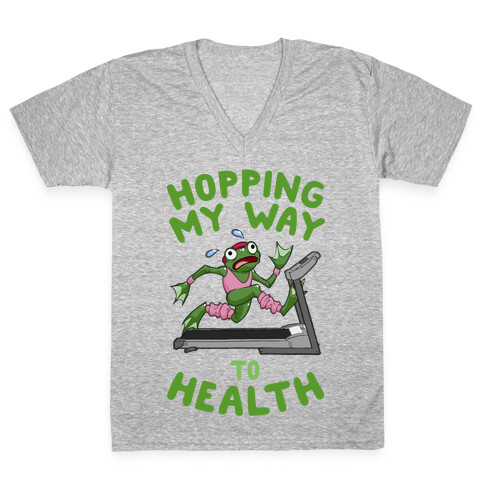 Hopping My Way To Health V-Neck Tee Shirt