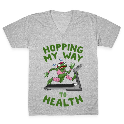 Hopping My Way To Health V-Neck Tee Shirt