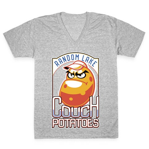Couch Potatoes Fake Sports Team V-Neck Tee Shirt