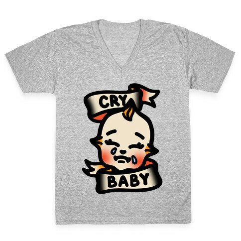 Cry Baby  V-Neck Tee Shirt