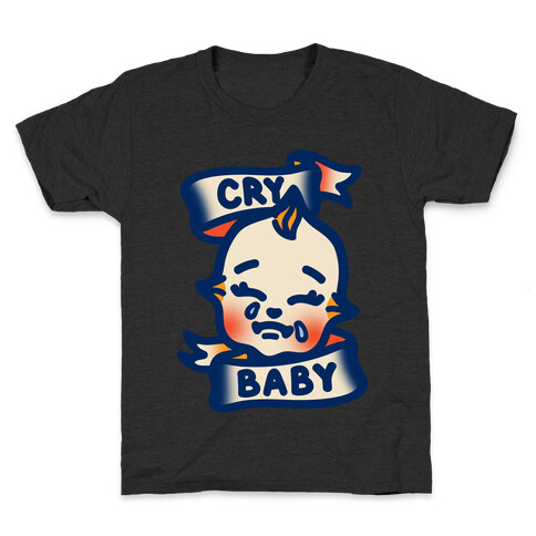 Cry Baby White Print Kids T-Shirt