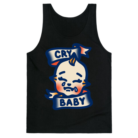 Cry Baby White Print Tank Top