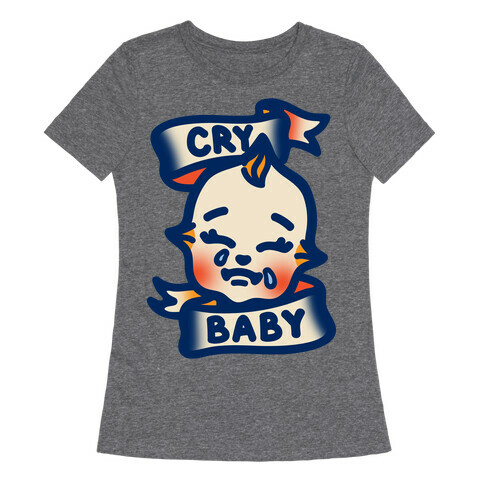 Cry Baby White Print Womens T-Shirt