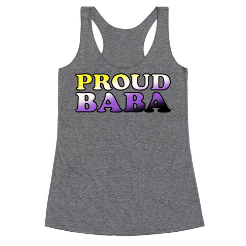 Proud Baba Non-binary Parent Pride Racerback Tank Top