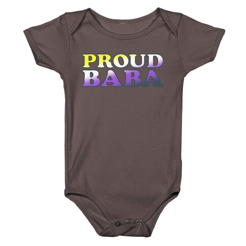 Proud Baba Non-binary Parent Pride White Print Baby One-Piece