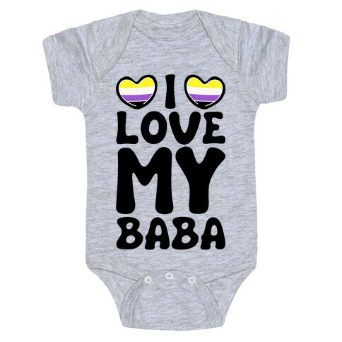 I Love My Baba Non-binary Pride Baby One-Piece