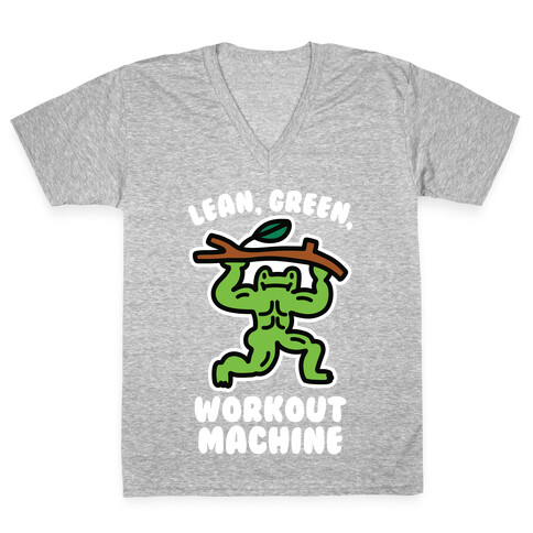 Lean, Green, Workout Machine V-Neck Tee Shirt