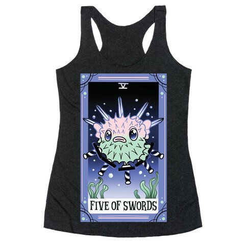 Creepy Cute Tarots: Five of Swords Racerback Tank Top