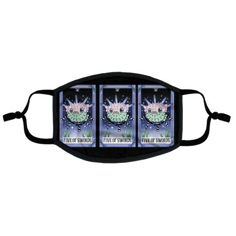 Creepy Cute Tarots: Five of Swords Flat Face Mask