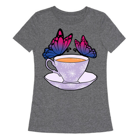 Bi Butterflies &Tea Womens T-Shirt