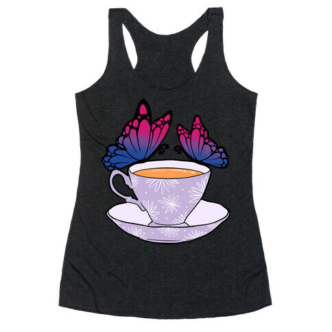 Bi Butterflies &Tea Racerback Tank Top