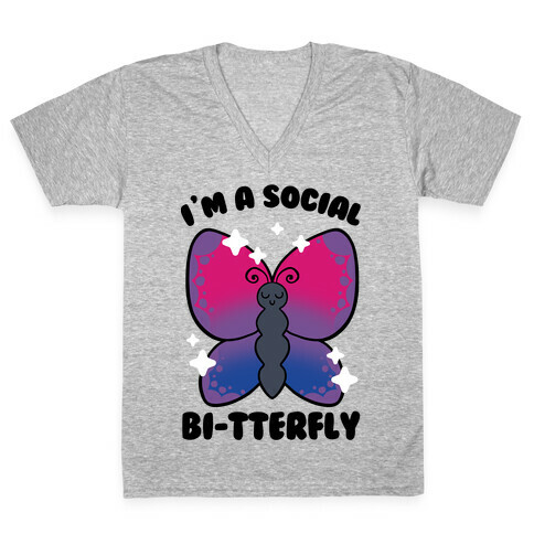 I'm A Social Bi-Tterfly V-Neck Tee Shirt
