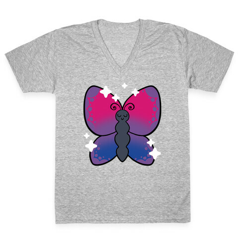 Bisexual Butterfly V-Neck Tee Shirt