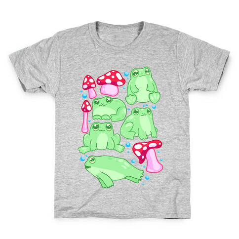 Frogs and Fungus Pattern Kids T-Shirt