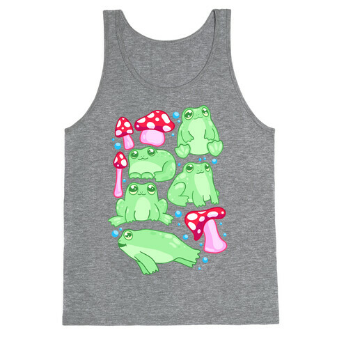 Frogs and Fungus Pattern Tank Top